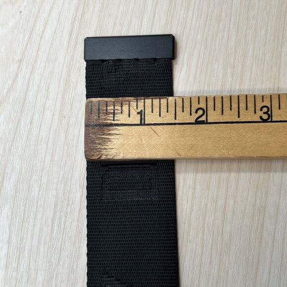 DKNY Donna Karan Belt OS Black Nylon Logo Double D Ring 39” Long Unisex Utility - Picture 7 of 8